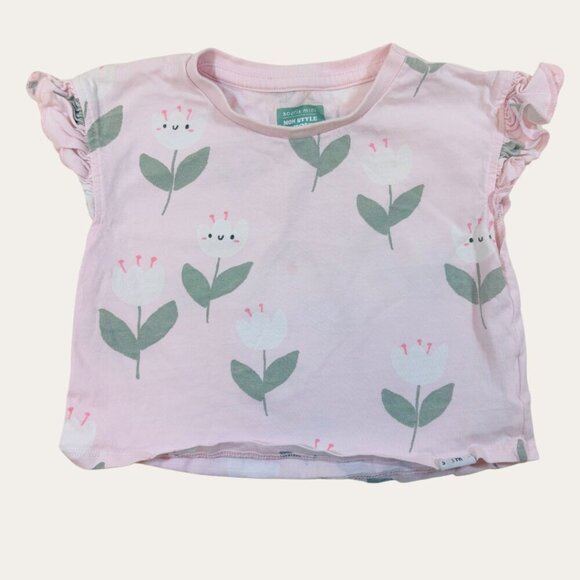 Adorable pink tulips t-shirt designed in Canada 12-18 - Picture 2 of 3